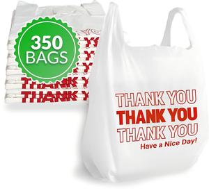 Bolsas de Plástico Huamaohengchun (350 Unidades) (11.5" x 6.5" x 21") (Blancas) - Bolsas para Comestibles, Compras, Restaurantes, Tiendas de Conveniencia - Product Image 1