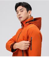 Vestes longues d'hiver unisexes avec logo personnalisé coupe-vent imperméable en polaire noire à fermeture éclair avec motif solide nouveau design