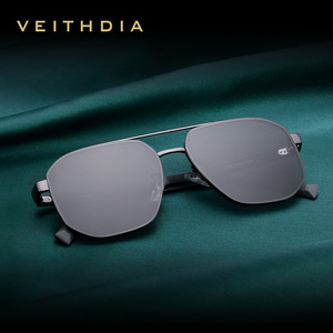 Veithdia Unisex Square Sunglasses Metal <b>Frame</b> TAC Lens UV400 Protection Type 3 Sunshades - Product Image 2