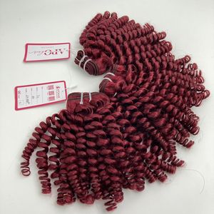 Extensiones de Cabello Humano Virgen Rizado Profundo, Doble Trama, Cutícula Alineada, Doble Trama, Color Rojo, Más Vendidas - Product Image 1