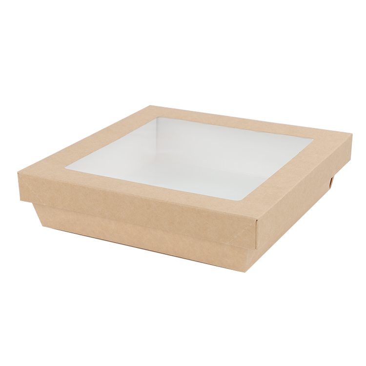 Disposable eco friendly Custom Printing Food Packing Small Sushi Cake Bakery Chocolate Packaging PapePaper Box with WindowrPopular
