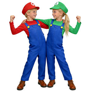 Disfraz de Halloween para Niños de Mario/<span class=keywords><strong>Luigi</strong></span> - Conjunto de Mono con Sombrero y Camiseta - Product Image 2