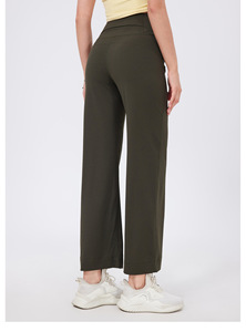 <b>Women</b> High Waist Wide Leg Athletic Pants with Back Pocket Soft <b>Stretch</b> Yoga <b>Trousers</b> Gym Pilates Casual Sports Pants Wholesale - Product Image 3
