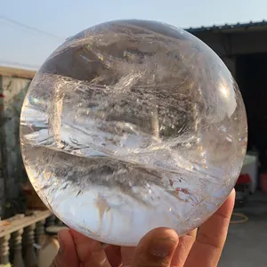 Wholesale High quality big size natural clear quartz crystal ball large healing stone sphere for Decoration