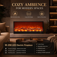 Chimenea Eléctrica con Pantalla LCD, Diseño de Pared, Protección de Seguridad Contra Sobrecalentamiento, Control Remoto en Inglés, para Uso Doméstico y Hotelero
