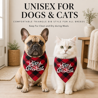 Bandana de Noël pour animaux de compagnie, imprimé à carreaux, écharpe triangulaire pour chien et chat, Joyeux Noël