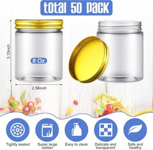 50Ml 4 Oz 4Oz 8 Oz Empty Black Clear Pet Plastic Food Grade Candy Cookie <b>Container</b> Jar in Bulk Plastic Jar With Lid - Product Image 2