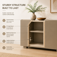 Modernes Minimalistisches Sideboard aus Massivem Eichenholz mit Rundem Griffdesign für Wohnzimmer und Esszimmer Aufbewahrung