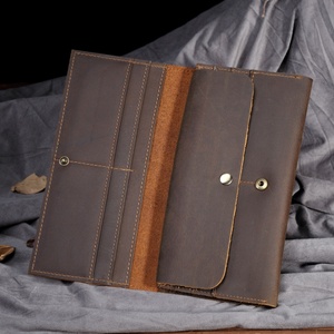 Luxury Business Fashion Leather Open Card Holder Purse <b>RFID</b> <b>Blocking</b> Men's Long <b>Wallet</b> - Product Image 6