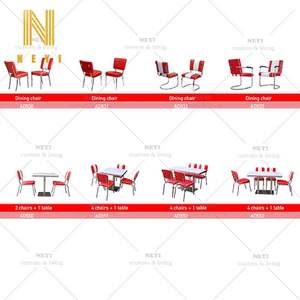 NEYI personalizado gran oferta retro americano 50's retro Diner stand multicolor vintage restaurante americano cabinas bar silla taburete - Product Image 3