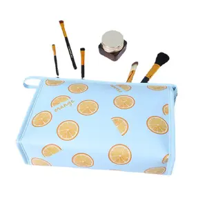 Wholesale Customized Printing Skype Blue Women Cosmetic Bag Set cosmetic bags