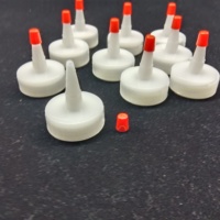 Capuchon à vis blanc 38/400, bouchon à bec pointu avec petit capuchon rouge pour bouteilles en plastique à presser