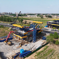 Plateforme de coffrage suspendue à double pont en acier, panier de coulage en cantilever réutilisable haute résistance pour la construction de ponts