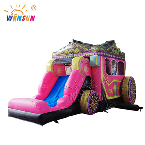 WINSUN Casa Gorila Cama Rebotar Sophia Rebotando 10 'x 10' Inflable Casa Rebotante Princesa Carruaje Castillo - Product Image 2