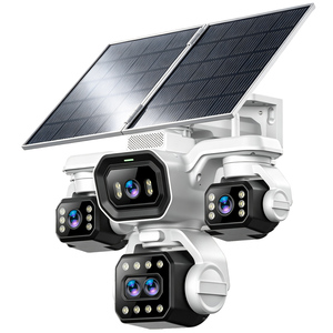 กล้องวงจรปิดพลังงานแสงอาทิตย์ 4K PTZ พร้อมเลนส์ 5 ตัว ซูม 12 เท่า เซ็นเซอร์ CMOS มองเห็นในเวลากลางคืน ระบบกล้องวงจรปิดไร้สาย - Product Image 1