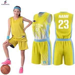 Toptan özel bayanlar süblimasyon basketbol giysileri nefes kadın basketbol forması hızlı kuru kızlar basketbol üniforması WNL009