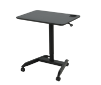 Bureau mobile ergonomique ADA pour ordinateur portable, réglable en hauteur avec vérins à gaz et quatre roulettes verrouillables