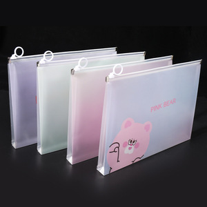 Trong suốt A4 túi tài liệu với phim hoạt hình dễ thương mô hình bán buôn nhựa PP sinh viên kiểm tra giấy lưu trữ dây kéo túi nộp hồ sơ sản phẩm - Product Image 5