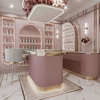 Comptoir de réception LED moderne de luxe pour salon de beauté, boutique de vêtements, restaurant, caisse enregistreuse, bureau d'accueil