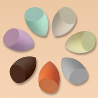 Ensemble d'éponges de maquillage lavables en forme de goutte, violettes, emballées en plusieurs pièces, marque privée, OEM, personnalisables
