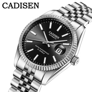<span class=keywords><strong>CADISEN</strong></span>-Reloj de acero inoxidable para hombre, accesorio masculino de pulsera resistente al agua con mecanismo automático, complemento mecánico de marca lujosa de negocios - Product Image 2