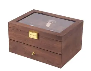 Высококачественная антикварная коробка для часов с деревянным ключом, прочная Подарочная коробка для часов, деревянная Высококачественная деревянная коробка для часов