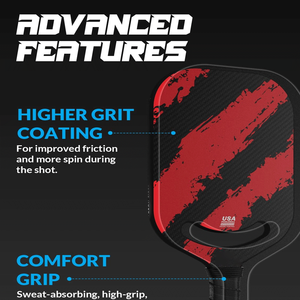 Paleta Pickleball <span class=keywords><strong>de</strong></span> fibra <span class=keywords><strong>de</strong></span> carbono Warping Point con Aero Throat USAPA aprobado Pickleball termoformado - Product Image 4