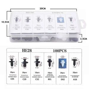 He26 100Pcs <b>Car</b> Plastic <b>Push</b> Type Retainer Clips For Bumper Fender Repair Kit - Product Image 2