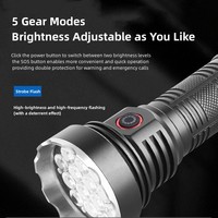 Mini lampe torche LED tactique haute luminosité, indice de protection IP44, rechargeable par USB, gradation multi-niveaux, durable pour le camping et les situations d'urgence