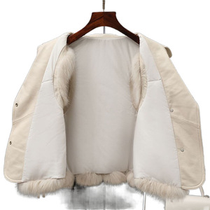 <span class=keywords><strong>Gilet</strong></span> court en modal pour <span class=keywords><strong>femme</strong></span>, style vintage patchwork en fausse fourrure, tendance jeunesse, nouvelle collection automne-hiver 2025 - Product Image 4