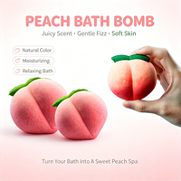 Bombe de bain au sel de mer et à la pêche, boule de bain moussante mignonne à l'huile essentielle pour enfants