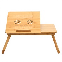 Bureau pour ordinateur portable en bambou naturel avec réglage en hauteur et port USB pour la maison, le salon, OEM, ODM, logo personnalisé, vente en gros
