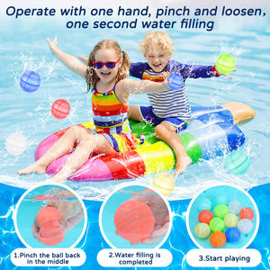 ملء سريع ، نقاط دخول مزدوجة سيليكون قابلة لإعادة الاستخدام لحفلات السباحة في الهواء الطلق ، مجموعة بالونات معركة مائية ممتعة - Product Image 5