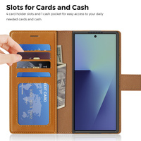 Étuis de téléphone en cuir à rabat pour Samsung Z Fold 3 4 5 6 7 avec fente pour cartes, charge magnétique sans fil, coque antichoc