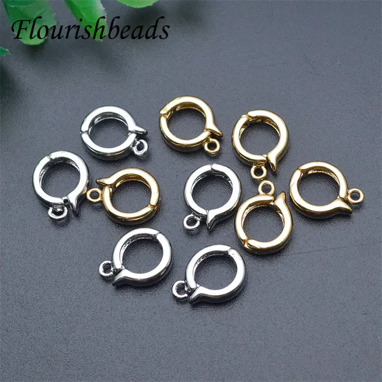 Jewelry Accessories Nickel Free Anti Fading 18K Gold Silver Plated Metal Brass Round Buckle Clasp for Bracelet Necklace Making