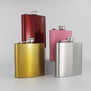 Bouteille d'esprit blanche en métal en acier inoxydable portable petit pot à vin pour hommes de 8 onces boîte-cadeau ensemble de vin vide - Product Image 3