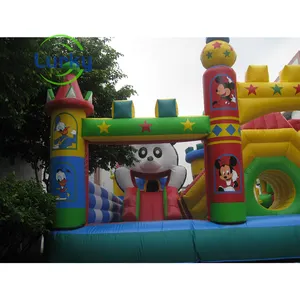 คุณภาพสูงเชิงพาณิชย์เด็กเกมกลางแจ้ง Inflatable เมืองสนุกกระโดดบ้าน Inflatable Bouncer สไลด์