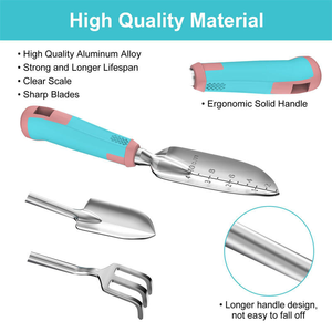 Juego de herramientas de jardín, paquete de 8 herramientas de jardín de alta resistencia con empuñadura de goma antideslizante con bolsa de jardín grande para herramientas para regalo de Madre Padre - Product Image 4