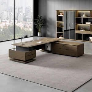 <span class=keywords><strong>Escritorio</strong></span> Ejecutivo Grande Rústico en Forma <span class=keywords><strong>de</strong></span> L con Tomacorriente y Cajonera - Product Image 6