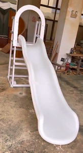 Tobogán blanco, rosa y azul de 7 pies y 9 pies con foso de bolas para alquiler de eventos de fiesta - Product Image 5