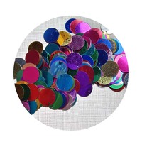 Paillettes plates rondes en PVC de 16 mm, colorées, avec un trou sur un côté, pour couture, artisanat, scrapbooking