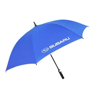 Blau Fiberglas Winddicht Golf Regenschirm Werbe mit Unternehmen Logo 2021