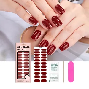 New Technology Pure Red Whitening Plastic Gel Nail Sticker For Easter Without UV Lamp