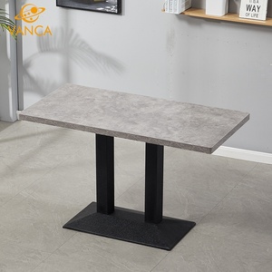 Uso comercial Mármol Restaurante Mesa de café Cuadrado Mármol <span class=keywords><strong>italiano</strong></span> Superior Base de metal Mesa de comedor para restaurante - Product Image 6