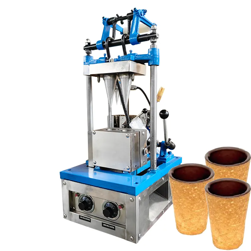 Mesin pembuat kerucut Wafer es krim pembuat cangkir kopi kecil dapat dimakan komersial