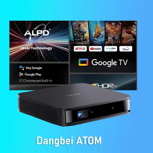 Dangbei ATOM Laser Projector First Google TV 1200ISO ANSI Lumen Portbale For Home Theater Smart 3D ALPD 1080P Dolby Audio Beamer