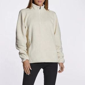 <span class=keywords><strong>Sweat</strong></span>-shirt en molleton <span class=keywords><strong>Sherpa</strong></span> unisexe à fermeture éclair <span class=keywords><strong>1</strong></span>/<span class=keywords><strong>2</strong></span> Tissu tissé en polyester recyclé Col à capuche Style de rue Trim Fit Vente à chaud - Product Image 3