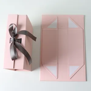 Emballage de boîte-cadeau de papier de stockage pliant magnétique cosmétique imprimé de luxe pour boîte-cadeau pliable en papier magnétique