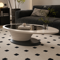 Table basse moderne en marbre contemporaine, polyvalente, élégante, durable, écologique, de haute qualité, surface spacieuse, meubles de salon