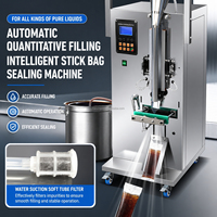 Machine d'emballage automatique à scellage dorsal surélevé pour liquides en sachets longs, réglable de 3 à 100 ml, pour la fabrication de sachets longs de boissons et de miel